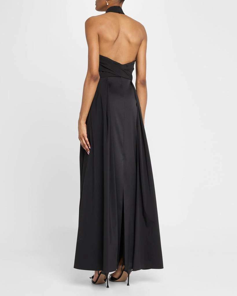 Cutout Pleated Mikado Halter Gown  On Sale Now with Up to 61% Off |  Discover Exclusive Deals & Savings at BeyondStyle  Authentic Aidan Mattox  Women|women's clothing|gowns|dresses|women with Limited-Time Discounts, Free
