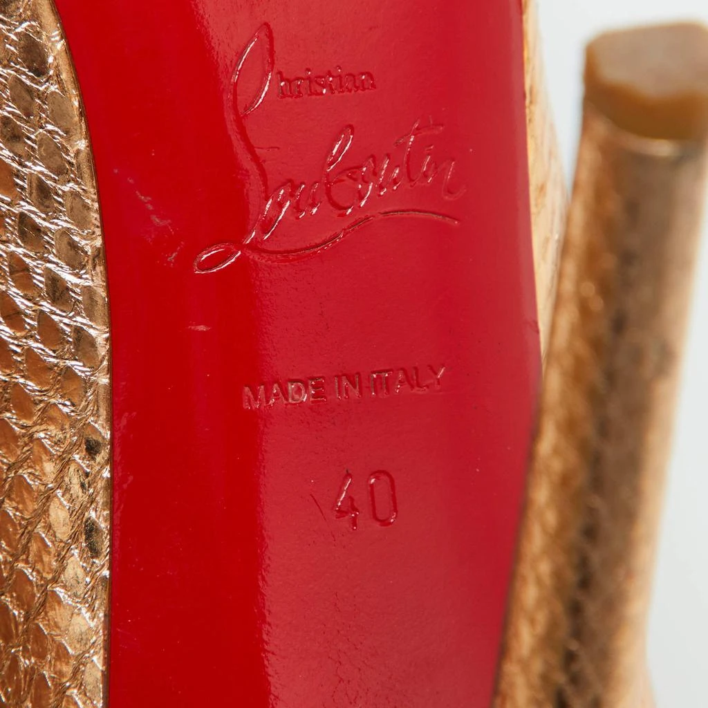 Christian Louboutin Christian Louboutin Gold Python Embossed Leather Metal Nodo Pigalle Pumps Size 40 7