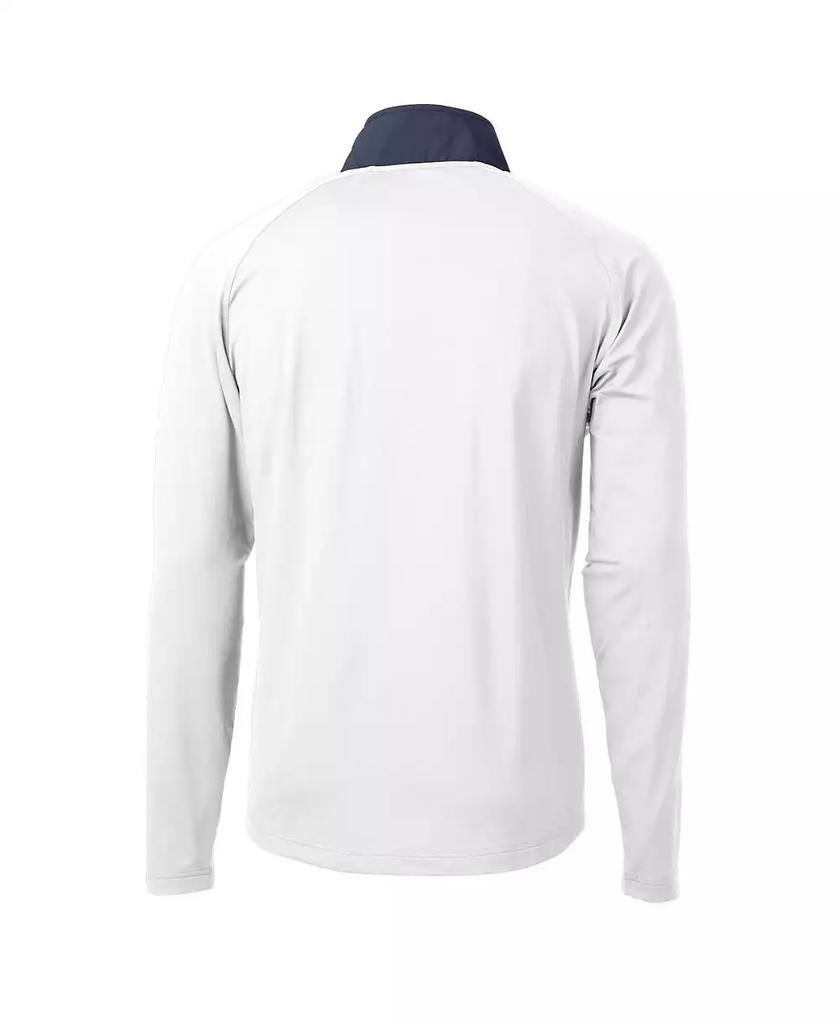 Cutter & Buck Men's White/Navy THE PLAYERS Adapt Eco Knit Hybrid Half-Zip Pullover Top