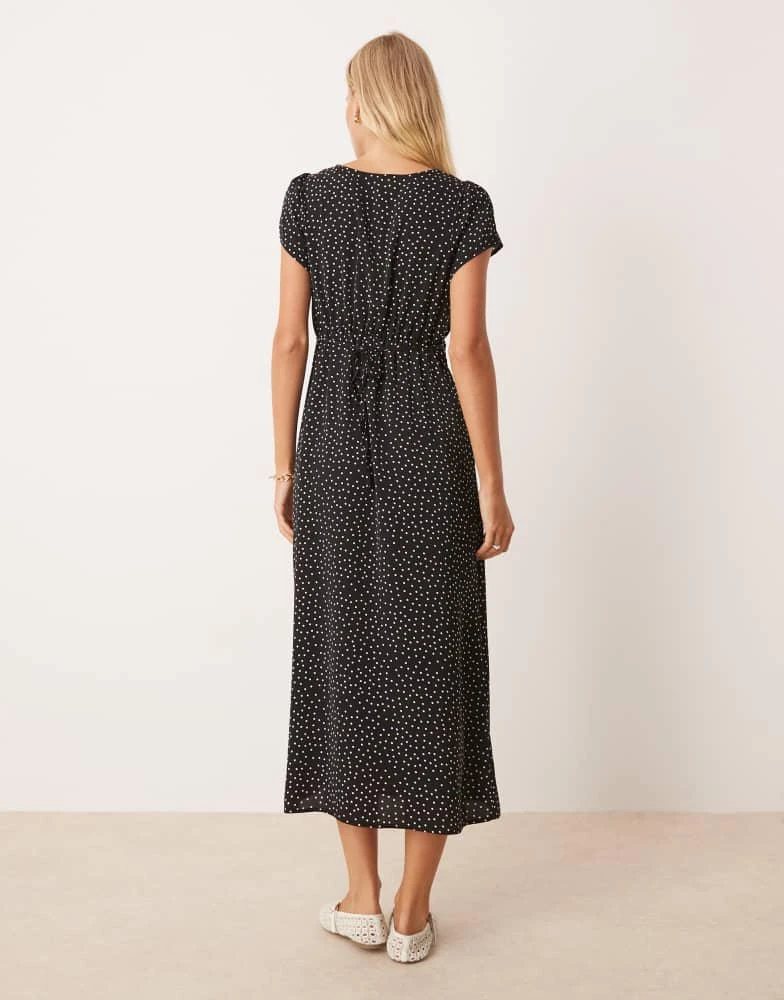 Brave Soul Brave Soul V-neck short sleeve midi dress in black 4