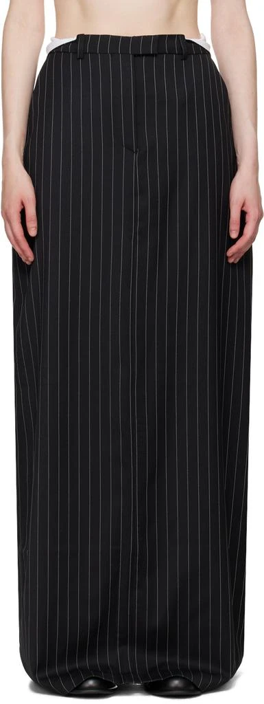 Martine Rose Black Pinstripe Maxi Skirt 1