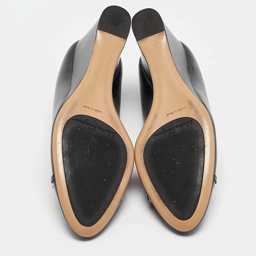 Salvatore Ferragamo Salvatore Ferragamo Black Leather Nana Wedge Pumps Size 40 6