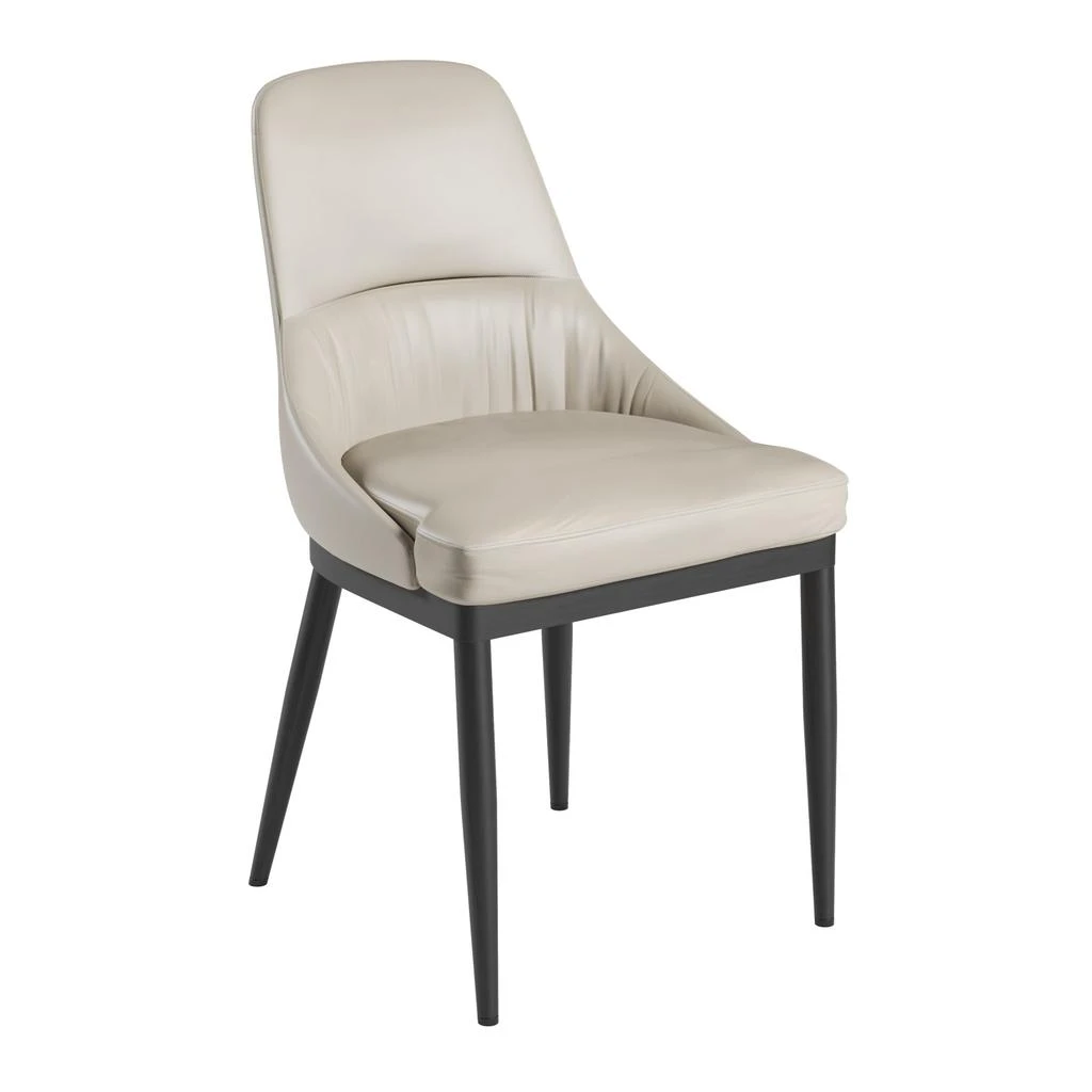 GOODSILO Armless Taupe Dining Chairs Set of Two