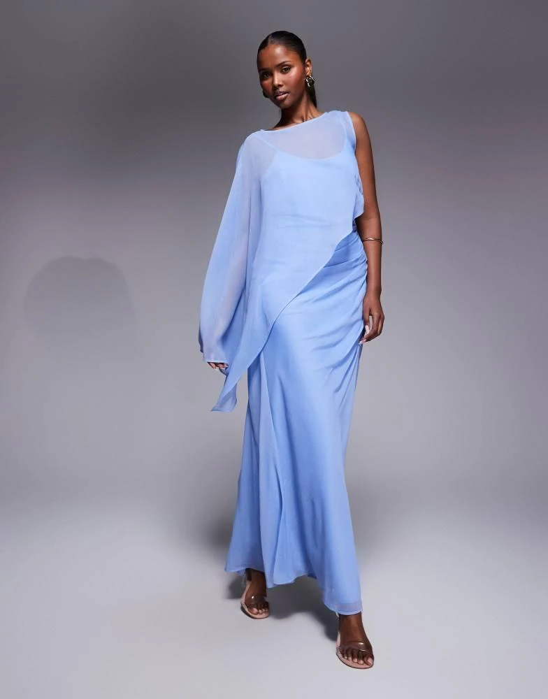 ASOS ASOS DESIGN draped batwing asymmetric one sleeve maxi dress in light blue - Dresses & Skirts - Free Shipping - BeyondStyle ASOS ASOS DESIGN draped batwing asymmetric one sleeve maxi dress in light blue - Dresses & Skirts - Free Shipping - BeyondStyle