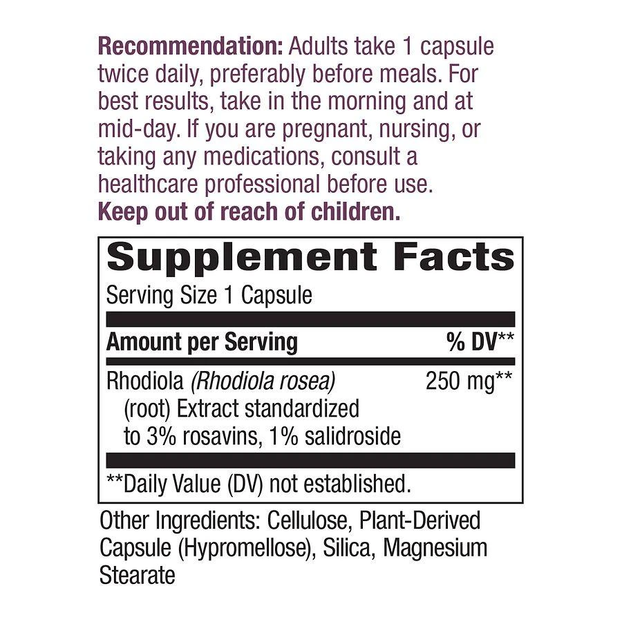 Nature's Way Rhodiola Energy Vegan Capsules 4