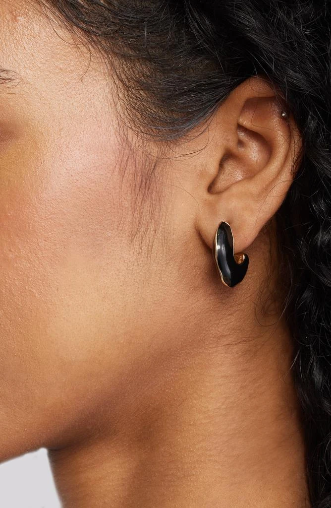 Open Edit Chubby Enamel Hoop Earrings 3