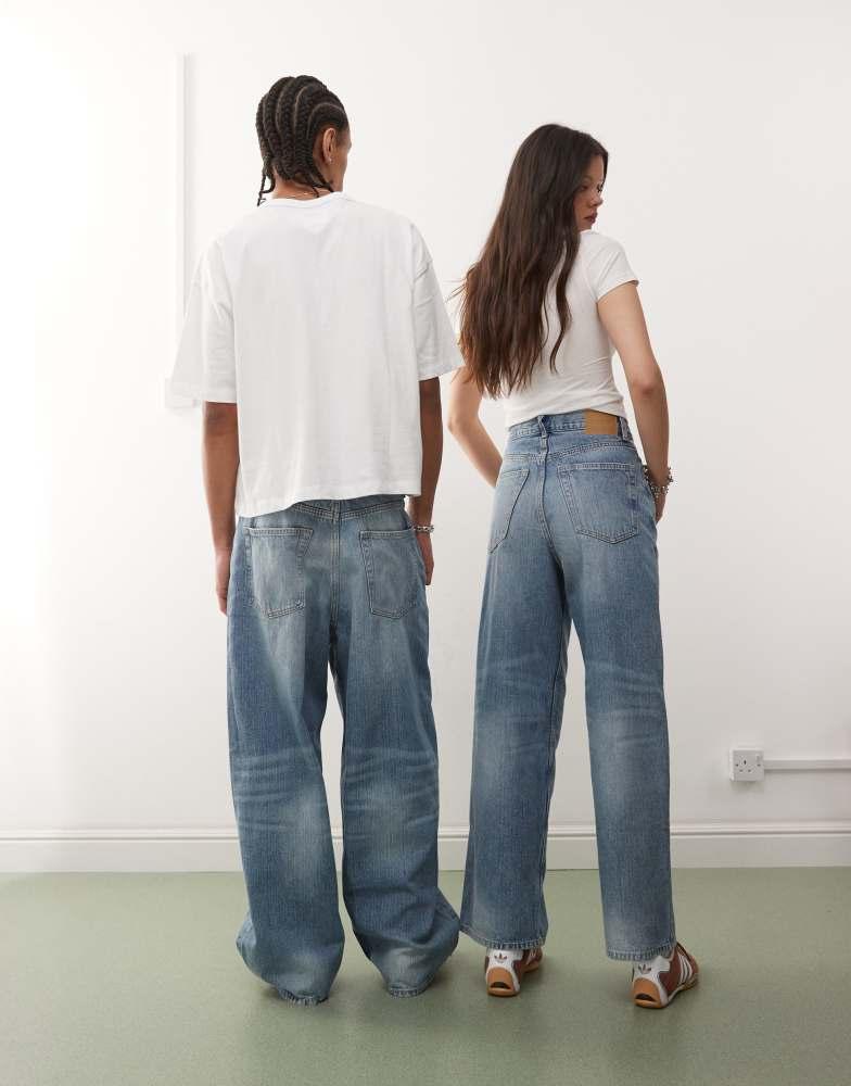 Weekday Weekday Unisex Astro baggy wide leg jeans in blue