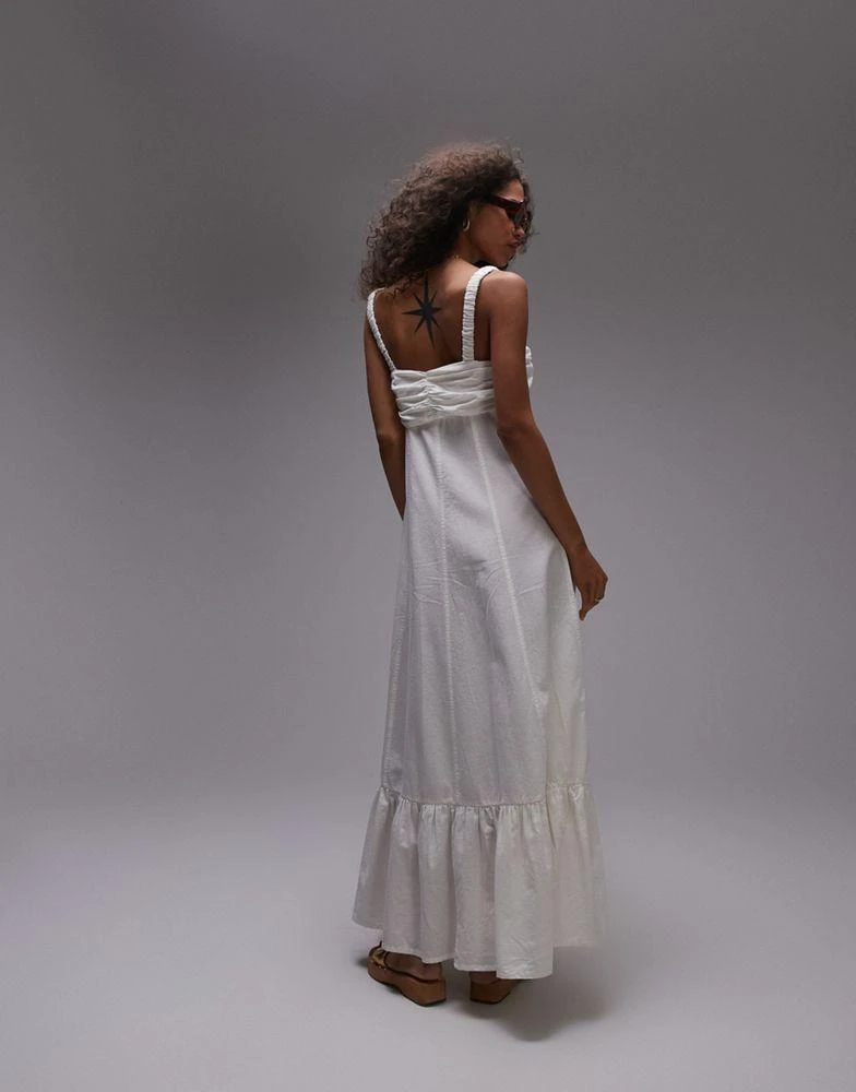 Topshop Topshop strappy linen square neck midi sundress 3