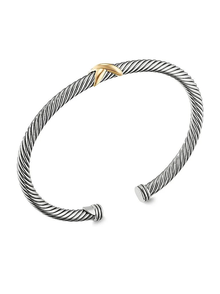 David Yurman Cable X Bracelet With 18K Yellow Gold