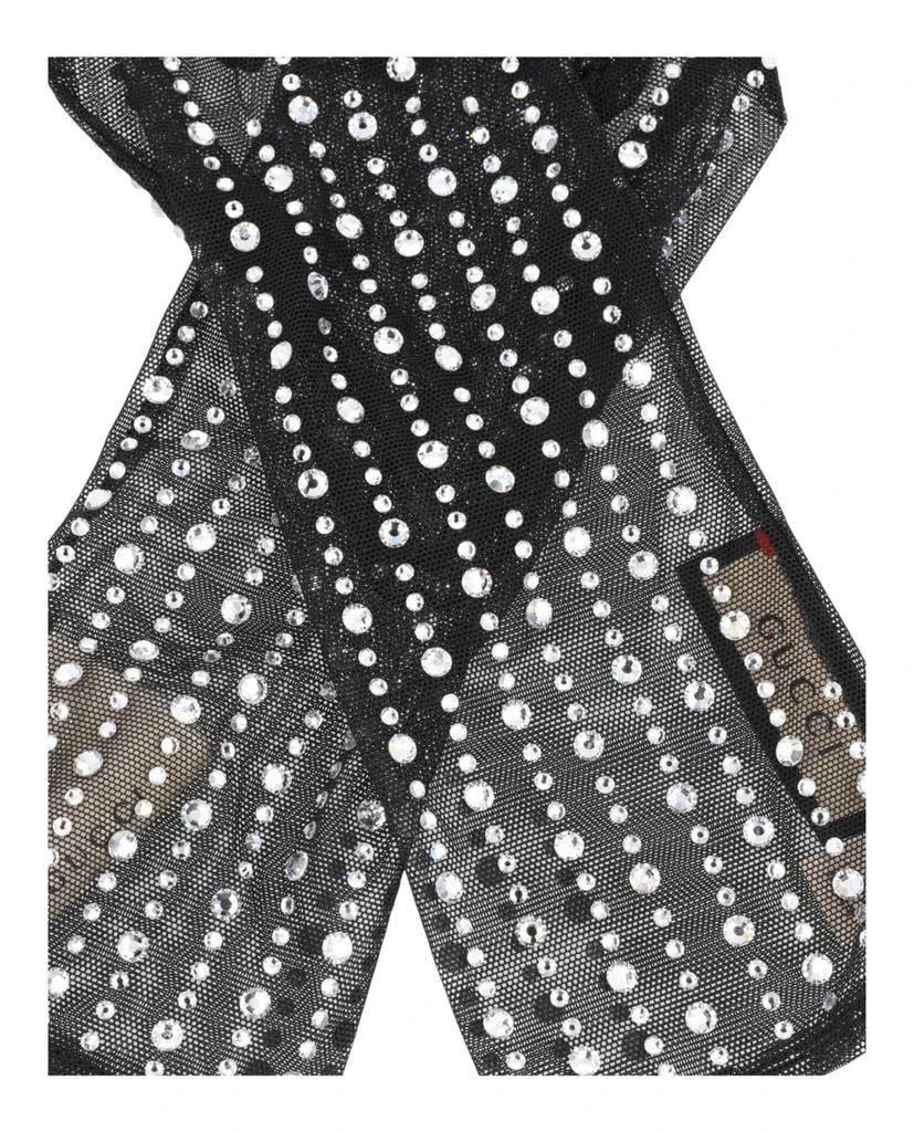 Gucci Crystal Embellished Mesh Gloves 3