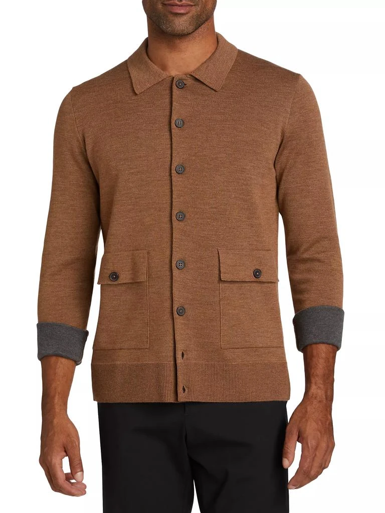 Saks Fifth Avenue COLLECTION Wool-Blend Button-Front Cardigan 3