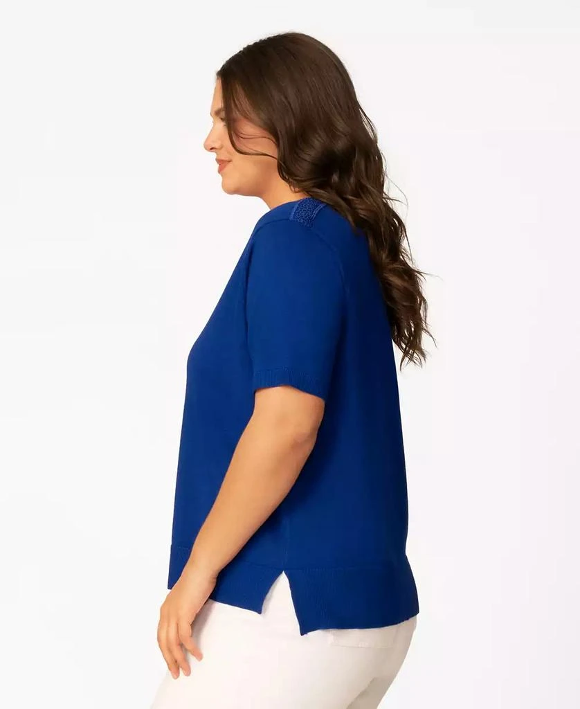 Melissa Paige Plus Size Lace Shoulder Boxy Crewneck Top, Macy
s Exclusive 2