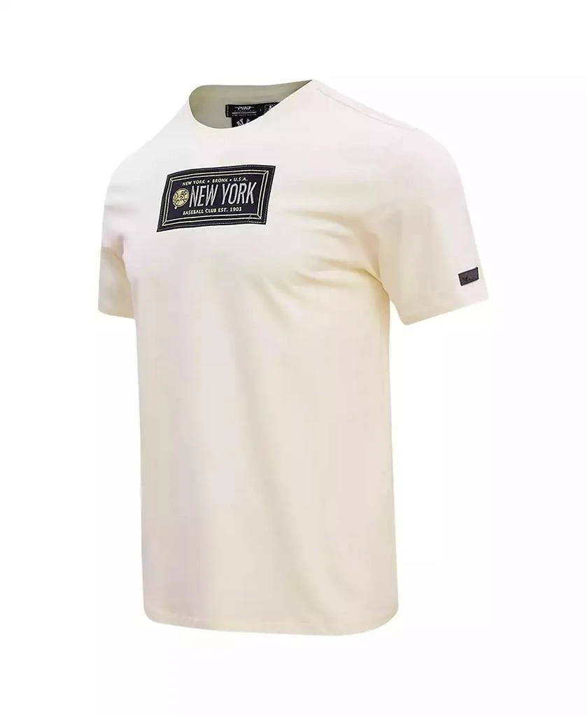 Pro Standard Men's Cream New York Yankees Club Member Badge T-Shirt 4