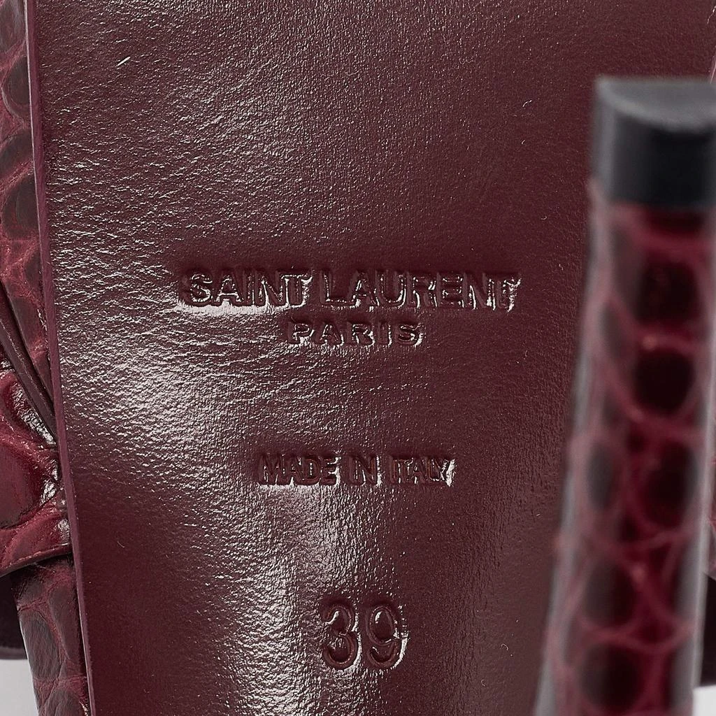 Yves Saint Laurent Saint Laurent Plum Embossed Croc Tribute Sandals Size 39 8