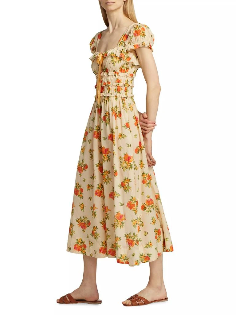 DÔEN Clarinet Floral Self-Tie Midi-Dress 4