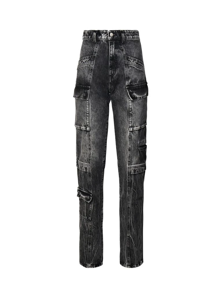 Icon Denim Bianca Aged Effect Slim Fit Jeans With Cargo Pockets 1