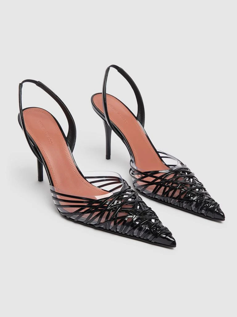 Amina Muaddi 90mm Lori Patent Leather Slingbacks 2
