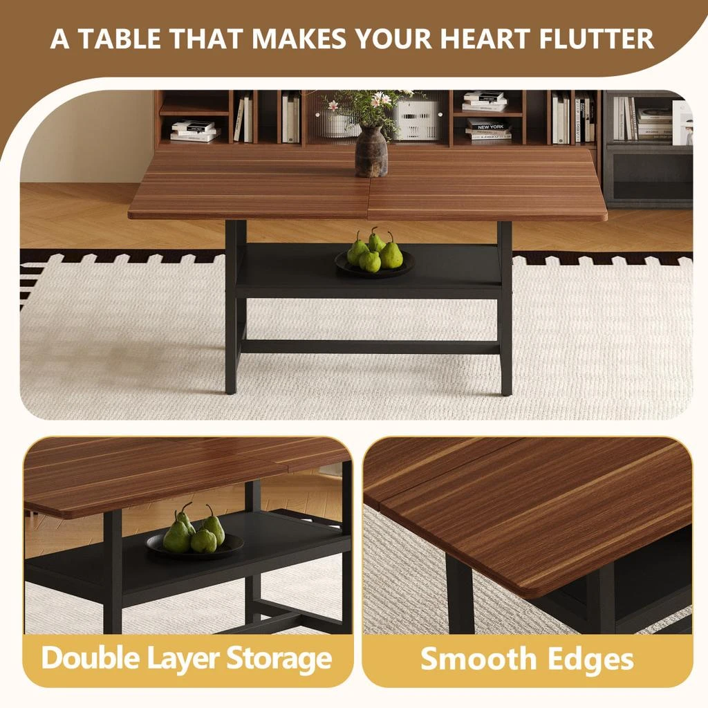 Streamdale Furniture Streamdale Walnut Dining Table (71") with 8 White PU Chairs 3