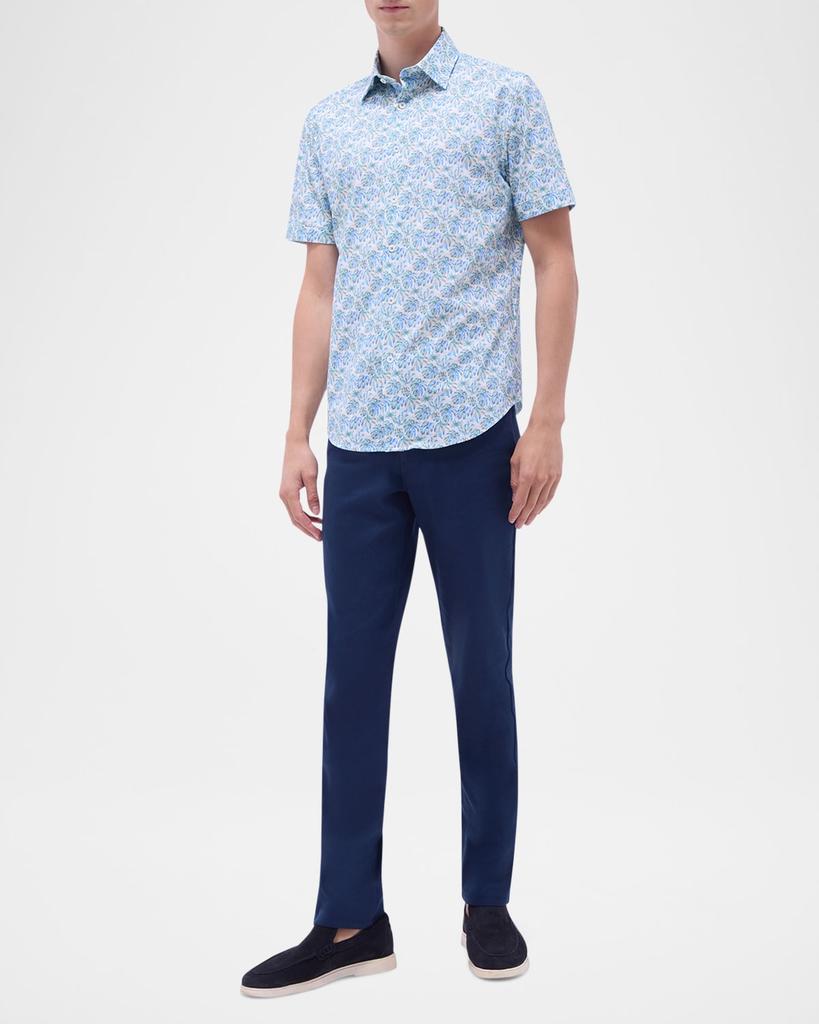 BUGATCHI Men's Miles OoohCotton Palm Short-Sleeve Shirt