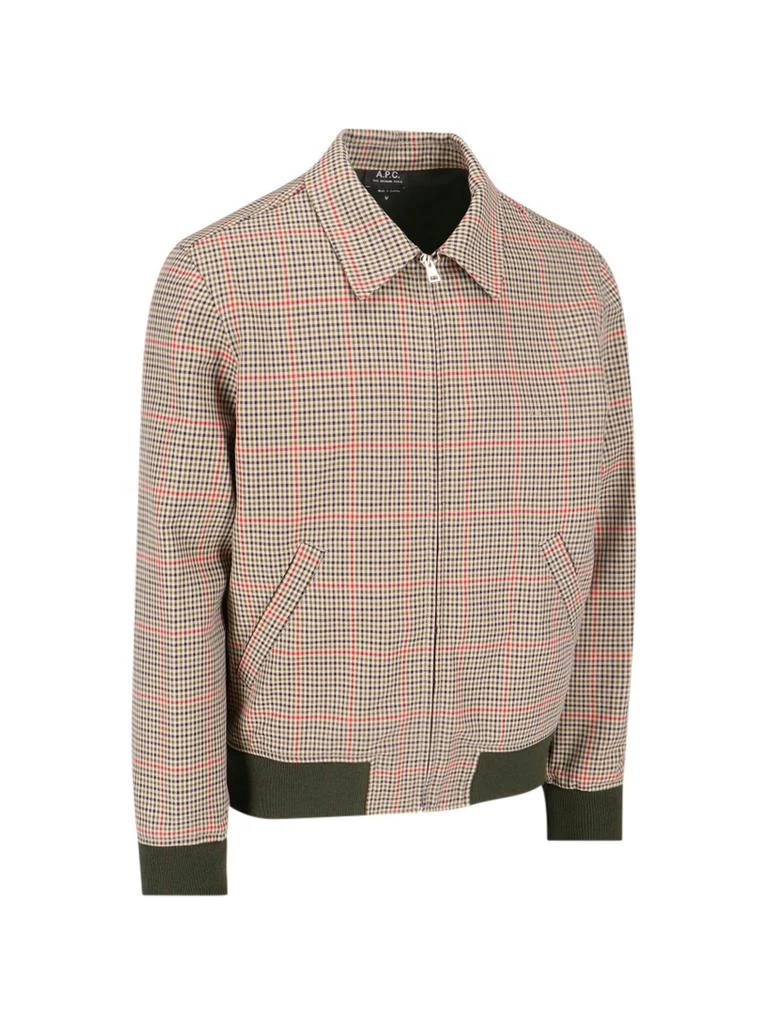 A.P.C. A.P.C. Long-Sleeved Zip-Up Checked Shirt Jacket 3