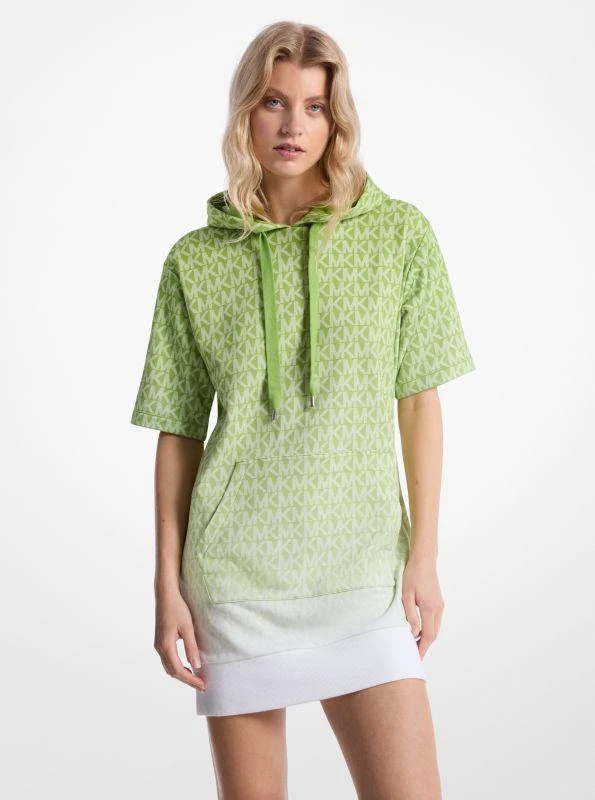 Michael Kors Ombré Signature Logo Cotton Terry Hoodie Dress 1