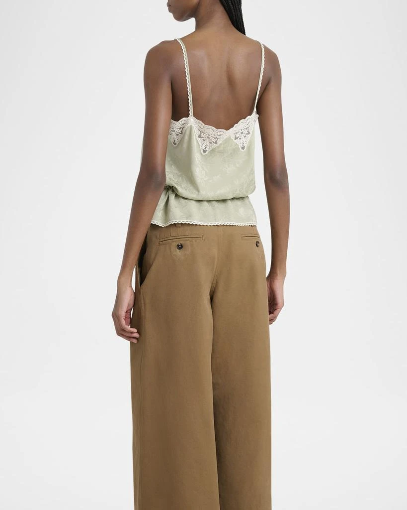 Chloé Lace-Trim Floral Silk Jacquard Camisole Top 3