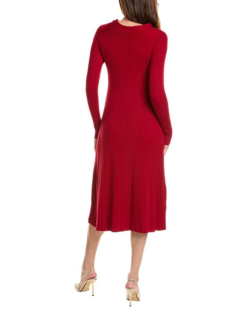 blue dress mesh Nerida Blue Mesh Knit Ankle-Length Dress with Fringe Details