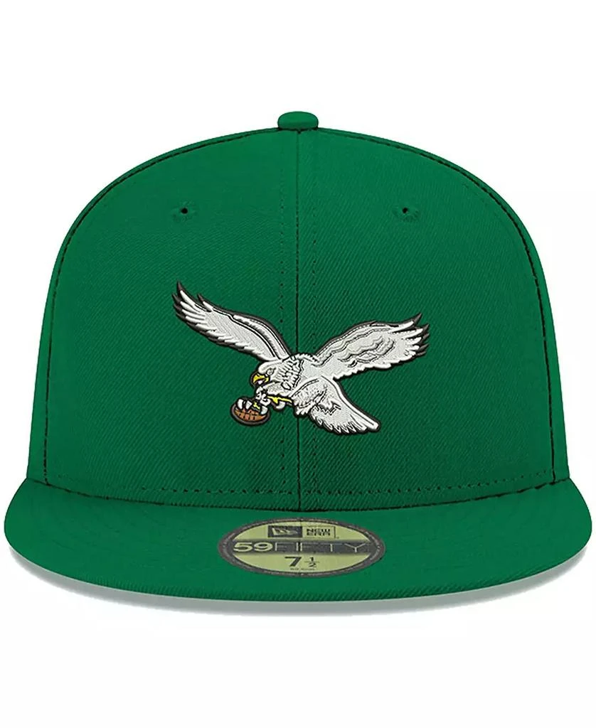 New Era Men's Kelly Green Philadelphia Eagles Omaha Throwback 59FIFTY Fitted Hat 2