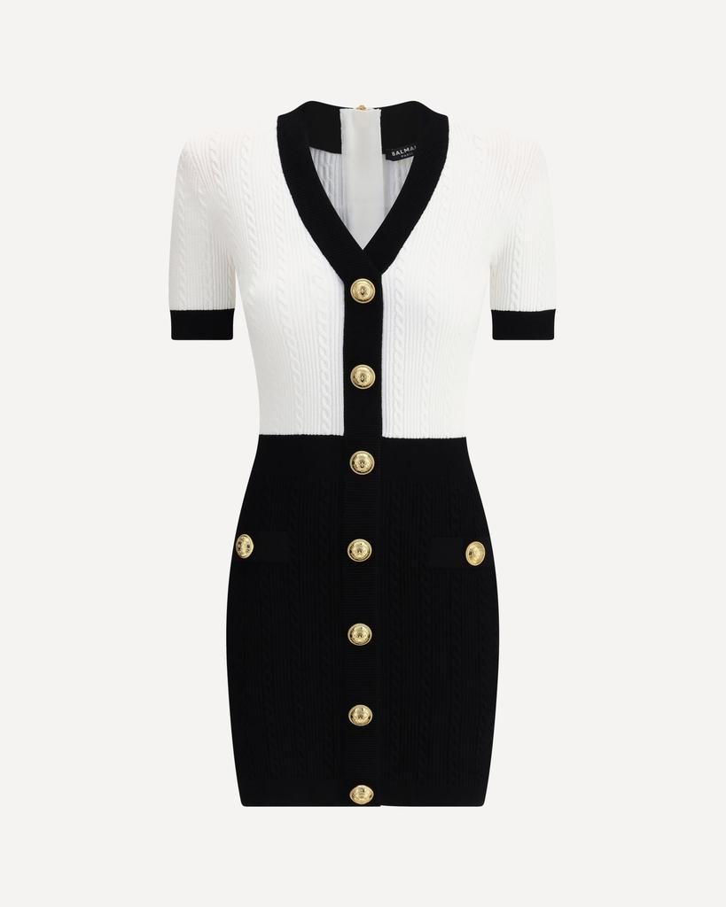 Balmain Braided pattern midi Dress