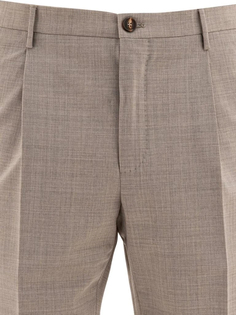 Incotex Ivory Incotex Pleated Dress Pants 3