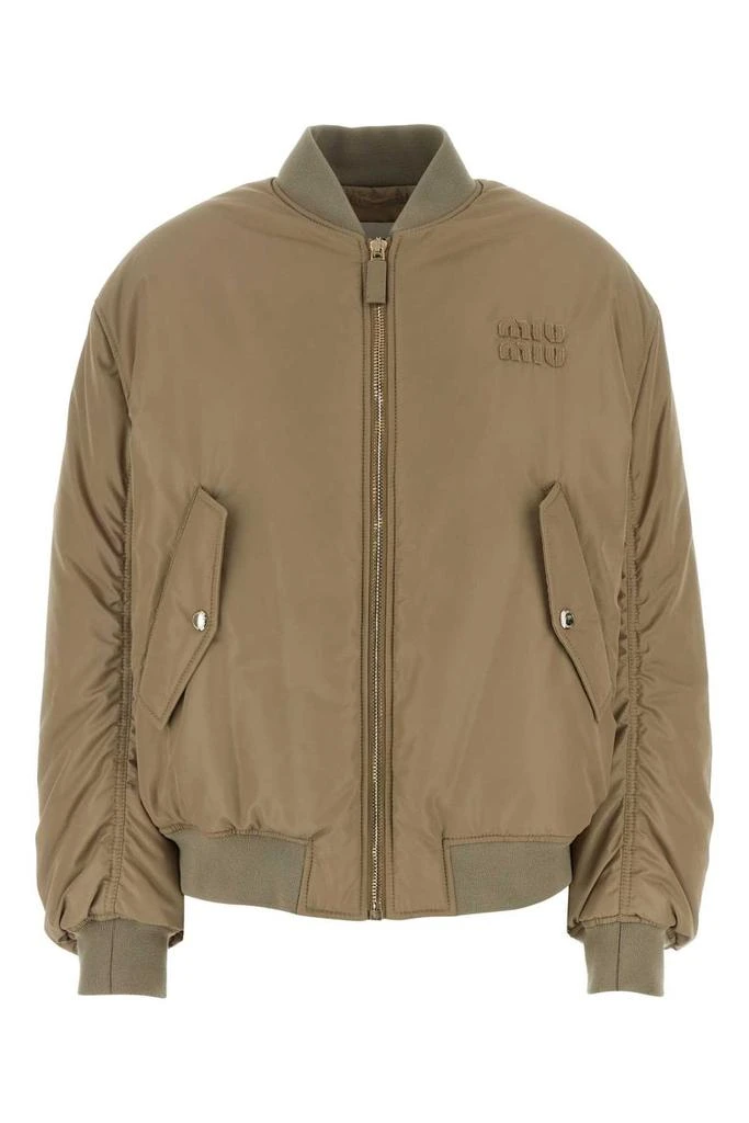 Miu Miu Miu Miu Logo-Patch Zipped Bomber Jacket 1