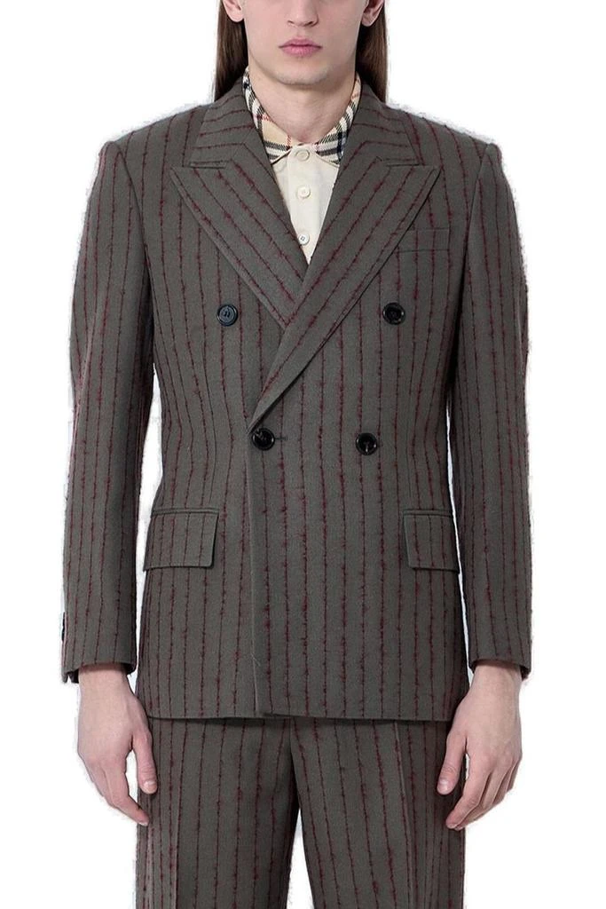 Burberry Burberry Striped Double Breasted Tailored Blazer from Cettire