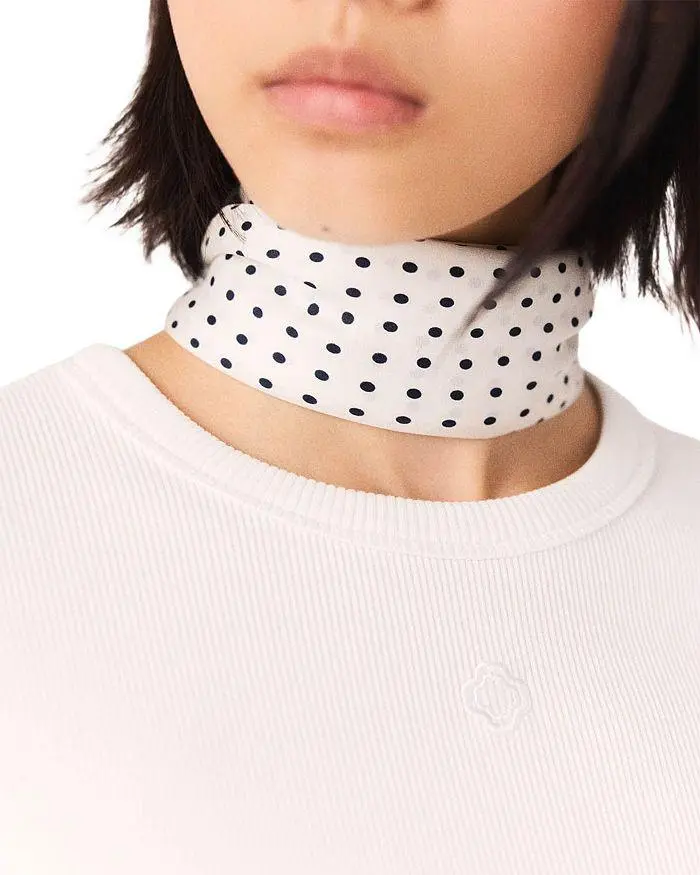 Maje Polka Dot Silk Scarf
