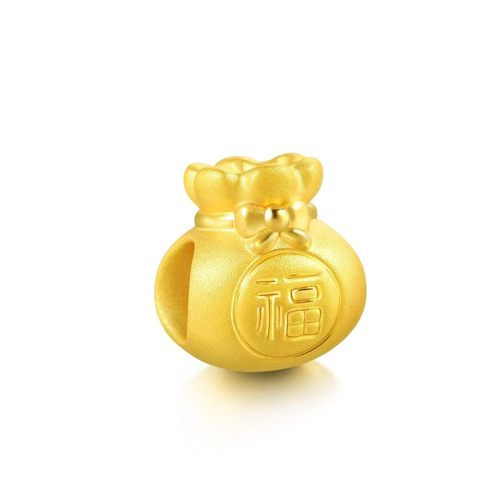CHOW SANG SANG CHOW SANG SANG 999 24K Solid Gold Blessing Bracelet, Fortune Bag Charm Red Bracelet for Women 89197C 5