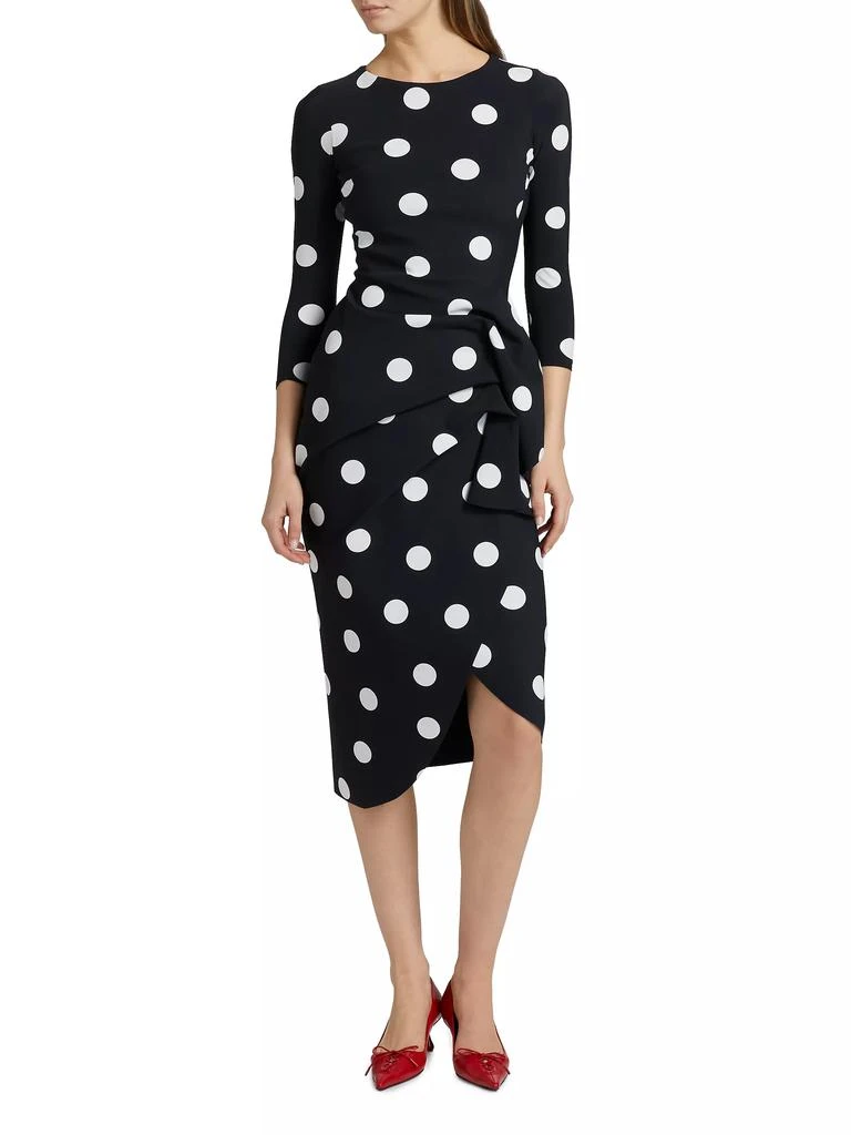 Chiara Boni Wang Polka Dot Draped Sheath Dress 2