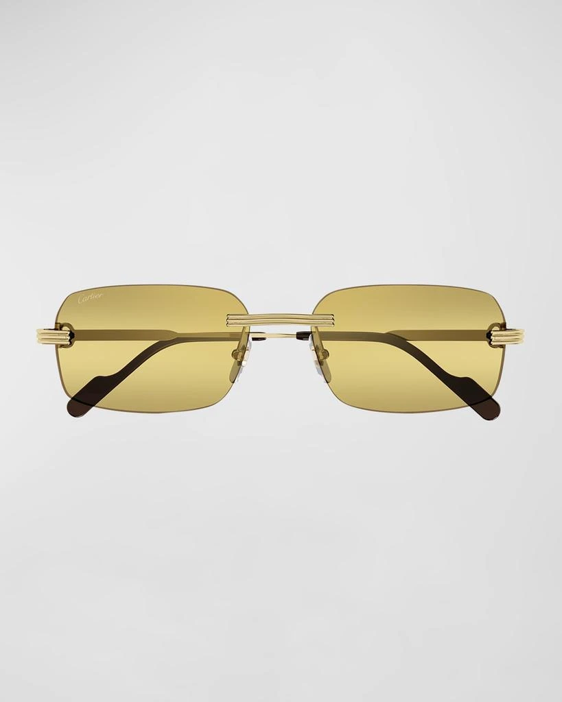 Cartier Men's CT0271Sm Rimless Rectangle Sunglasses 3