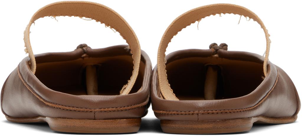 MAISON MARGIELA Beige Tabi Elastic Band Mule Flats - Single Shoes