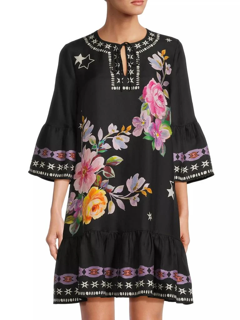 Johnny Was Hailee Floral Bell-Sleeve Minidress 3