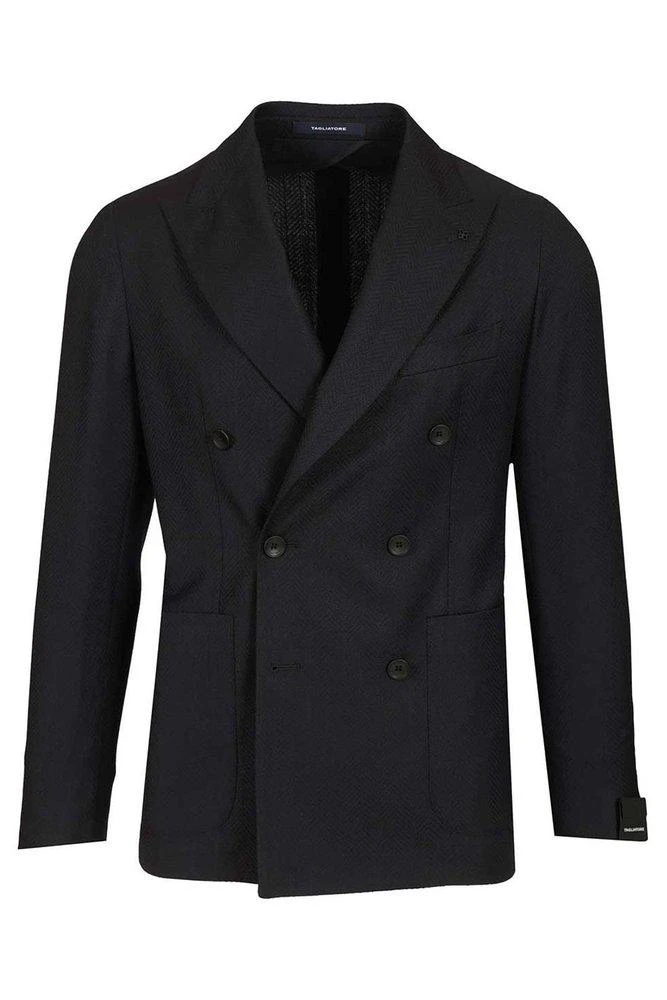 TAGLIATORE Tagliatore Double-Breasted Herringbone Blazer 1