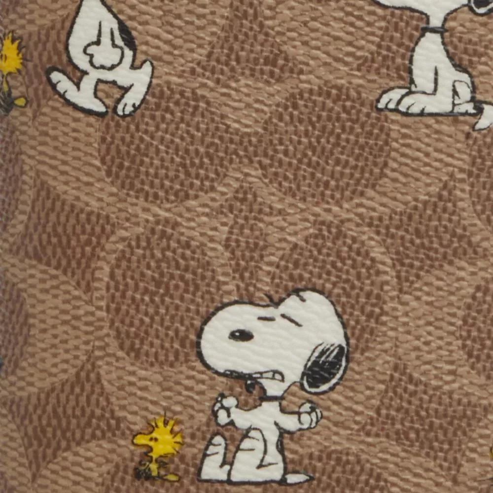 Coach Coach X Peanuts Id Card Wallet In Signature Canvas With Snoopy Print 3