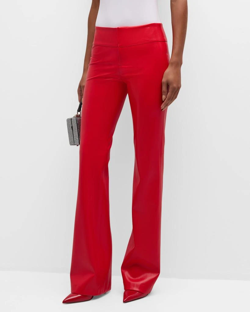 Alice + Olivia Olivia Vegan Leather Bootcut Pants 1
