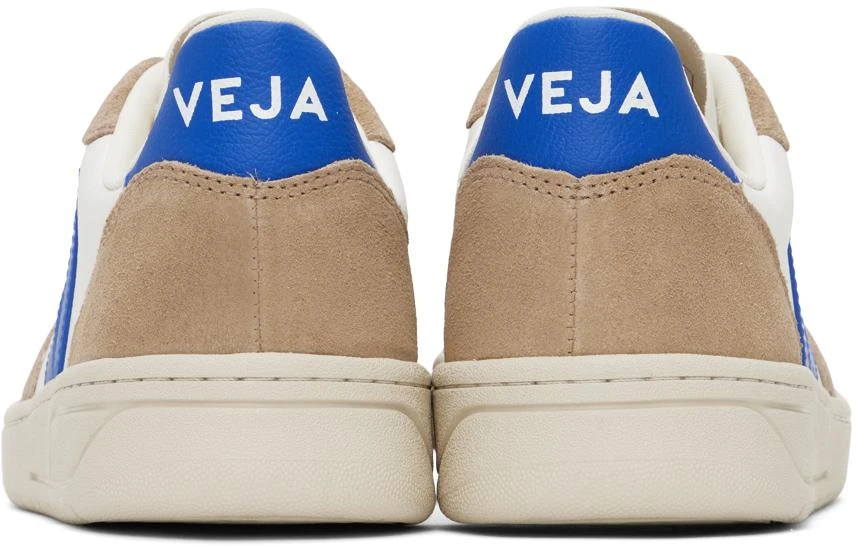 Veja White & Brown V-10 Leather Sneakers 2