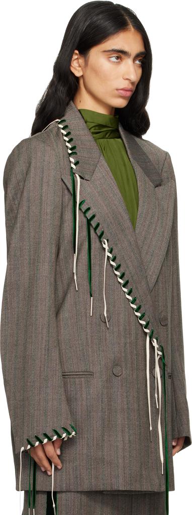 Dries Van Noten Gray Double-Breasted Blazer