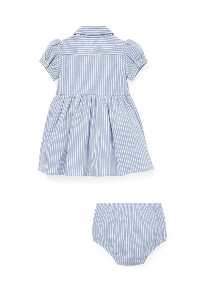 Ralph Lauren Baby Girls Striped Knit Oxford Dress 2