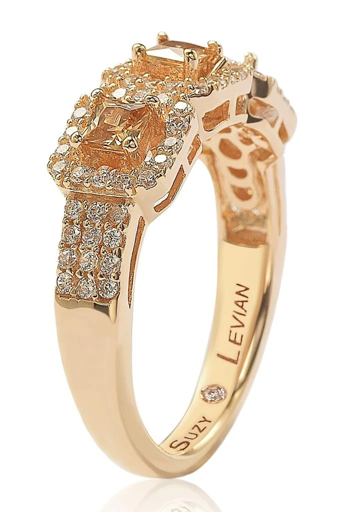 Suzy Levian Three Stone Asscher-Cut CZ Statement Ring 3