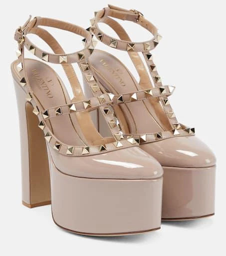 Valentino Rockstud patent leather platform pumps 1