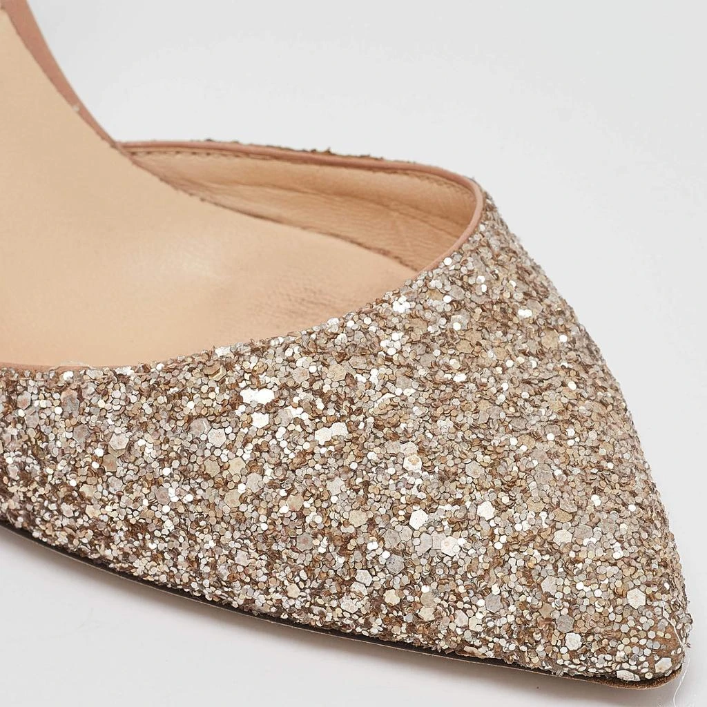 Jimmy Choo Jimmy Choo Beige/Silver Glitter and Leather Micky Pumps Size 39 7