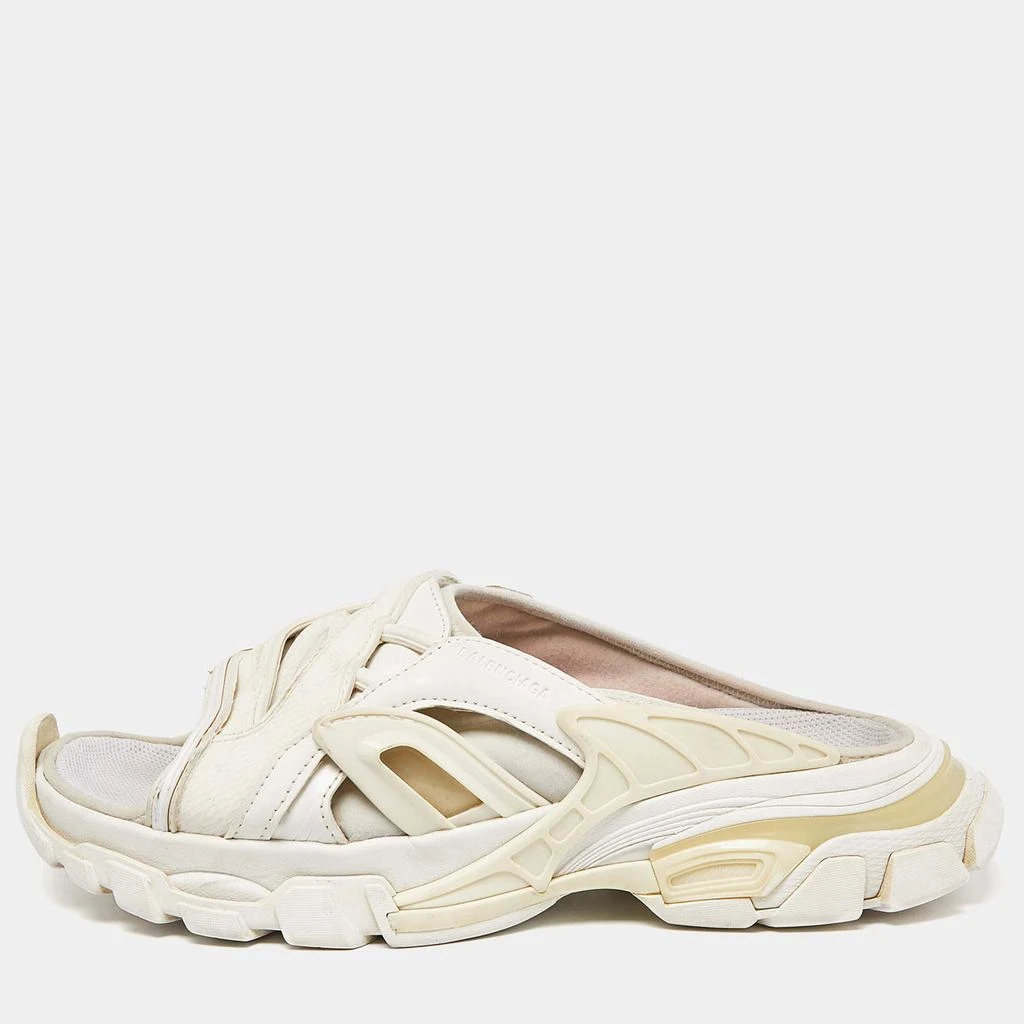 Balenciaga Balenciaga White Rubber and Neoprene Track Flat Slides Size 39 1