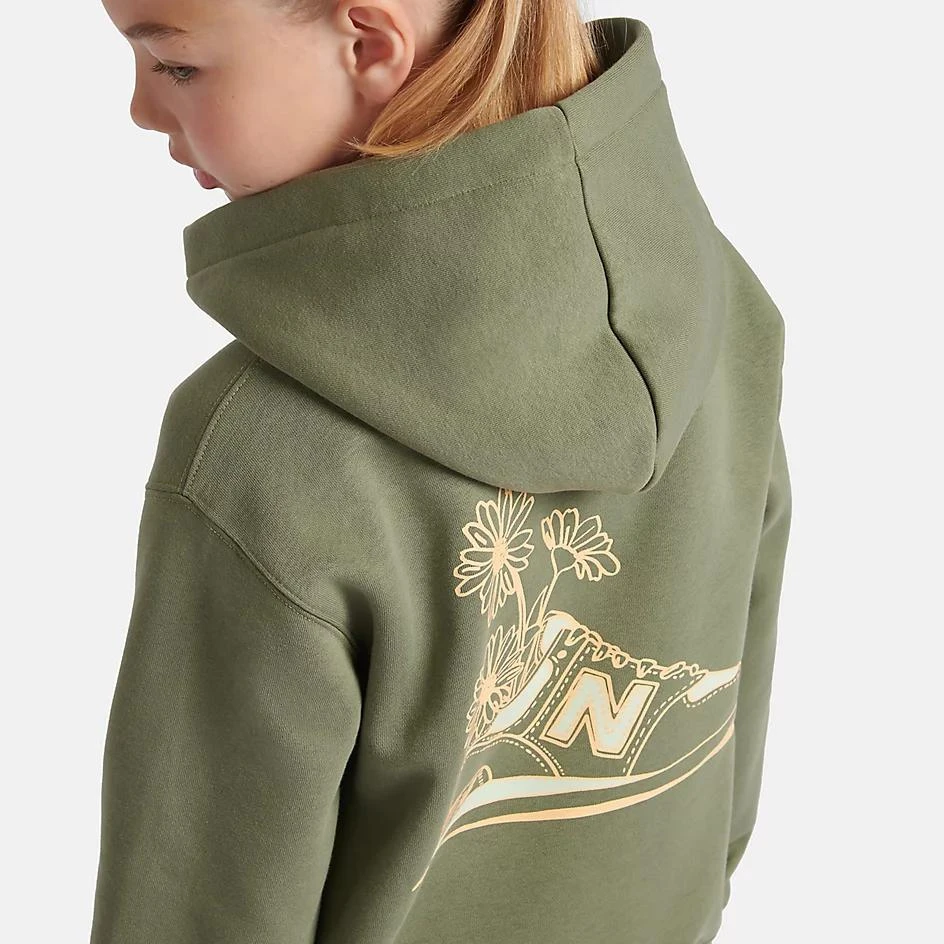 New Balance Brush Back Floral Sneaker Back Graphic Hoodie 5