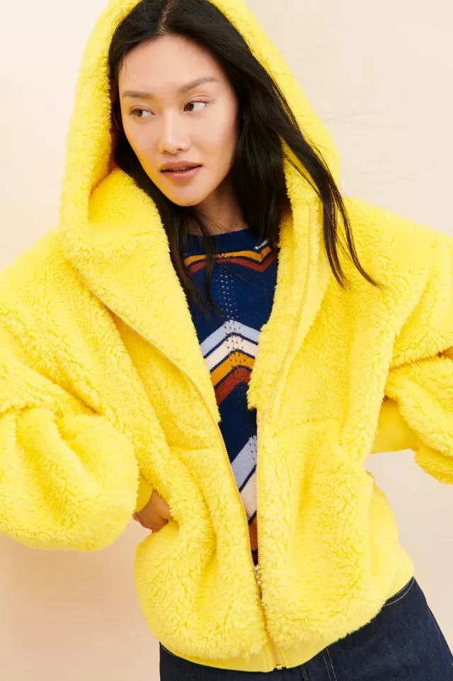 Selkie Selkie Sunshine Faux Fur Zip-Up Hoodie 4